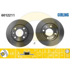 6410752 GIRLING Комплект тормозов, дисковый тормозной механизм