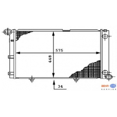 8MK 376 712-291 HELLA Радиатор, охлаждение двигателя