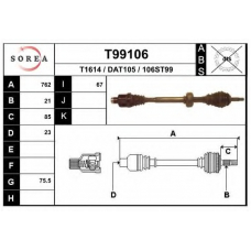 T99106 EAI Приводной вал