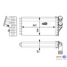 8FH 351 311-261 HELLA Теплообменник, отопление салона