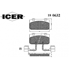 180632 ICER Комплект тормозных колодок, дисковый тормоз