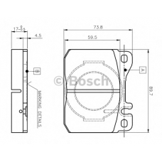 0 986 TB2 051 BOSCH Комплект тормозных колодок, дисковый тормоз