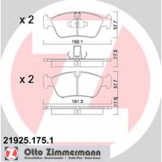 21925.175.1 ZIMMERMANN Комплект тормозных колодок, дисковый тормоз