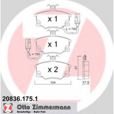 20836.175.1 ZIMMERMANN Комплект тормозных колодок, дисковый тормоз