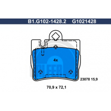 B1.G102-1428.2 GALFER Комплект тормозных колодок, дисковый тормоз