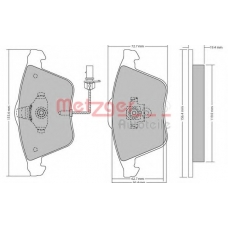 1170099 METZGER Комплект тормозных колодок, дисковый тормоз