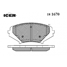 181670 ICER Комплект тормозных колодок, дисковый тормоз
