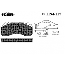151194-117 ICER Комплект тормозных колодок, дисковый тормоз