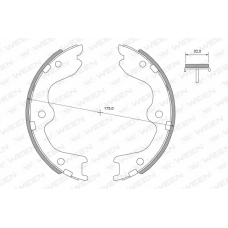 152-2492 WEEN Комплект тормозных колодок, стояночная тормозная с