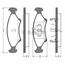 0 986 TB2 716 BOSCH Комплект тормозных колодок, дисковый тормоз