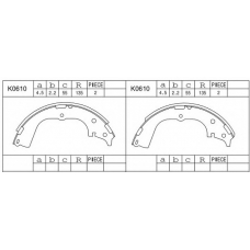 K0610 ASIMCO Комплект тормозных колодок