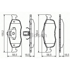 0 986 495 026 BOSCH Комплект тормозных колодок, дисковый тормоз