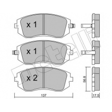 22-0500-0 METELLI Комплект тормозных колодок, дисковый тормоз