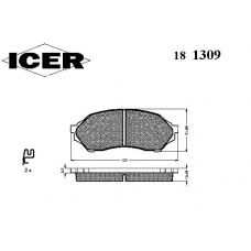 181309 ICER Комплект тормозных колодок, дисковый тормоз