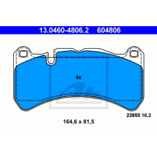 13.0460-4806.2 ATE Комплект тормозных колодок, дисковый тормоз