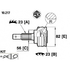 10.217 PEX Шарнир, приводной вал