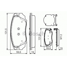 0 986 TB3 168 BOSCH Комплект тормозных колодок, дисковый тормоз