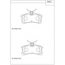 KD2512 ASIMCO Комплект тормозных колодок, дисковый тормоз