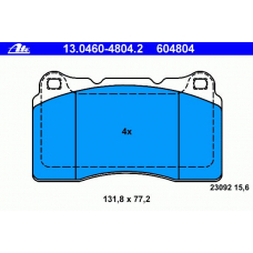13.0460-4804.2 ATE Комплект тормозных колодок, дисковый тормоз