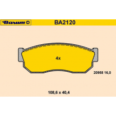 BA2120 BARUM Комплект тормозных колодок, дисковый тормоз