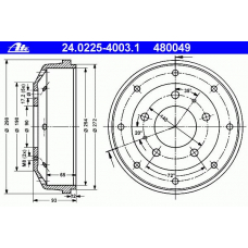 24.0225-4003.1 ATE Тормозной барабан