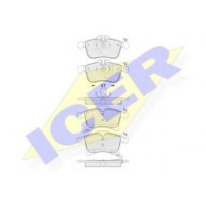 181592 ICER Комплект тормозных колодок, дисковый тормоз