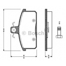 0 986 TB2 503 BOSCH Комплект тормозных колодок, дисковый тормоз