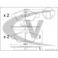 V30-6134 VEMO/VAICO Комплект тормозных колодок, дисковый тормоз