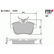 BL1538A3 FTE Комплект тормозных колодок, дисковый тормоз
