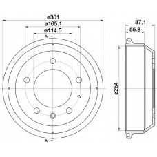 8DT 355 302-441 HELLA Тормозной барабан