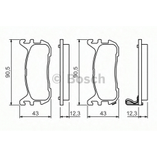 0 986 494 482 BOSCH Комплект тормозных колодок, дисковый тормоз