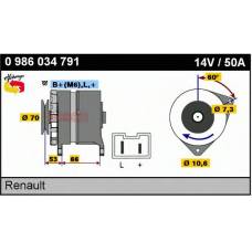 0 986 034 791 BOSCH Генератор