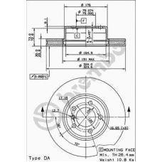 09.9166.10 BREMBO Тормозной диск