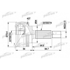 PCV4306 PATRON Шарнирный комплект, приводной вал