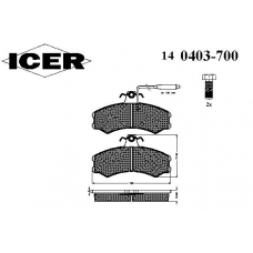 140403-700 ICER Комплект тормозных колодок, дисковый тормоз