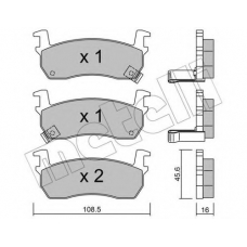 22-0034-1 METELLI Комплект тормозных колодок, дисковый тормоз