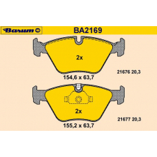 BA2169 BARUM Комплект тормозных колодок, дисковый тормоз