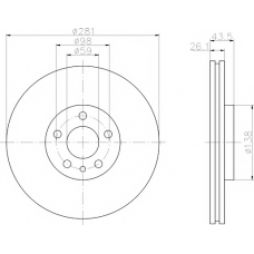 8DD 355 104-451 HELLA PAGID Тормозной диск