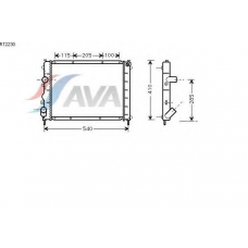 RT2230 AVA Радиатор, охлаждение двигателя