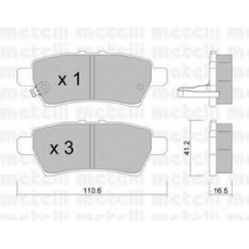 22-0744-0 METELLI Комплект тормозных колодок, дисковый тормоз