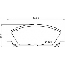 8DB 355 016-721 HELLA Комплект тормозных колодок, дисковый тормоз