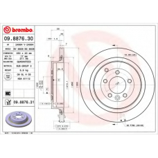 09.8876.30 BREMBO Тормозной диск