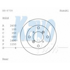 BR-8708 KAVO PARTS Тормозной диск