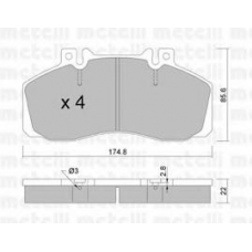 22-0267-0 METELLI Комплект тормозных колодок, дисковый тормоз