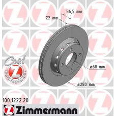 100.1222.20 ZIMMERMANN Тормозной диск