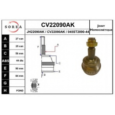 CV22090AK EAI Шарнирный комплект, приводной вал