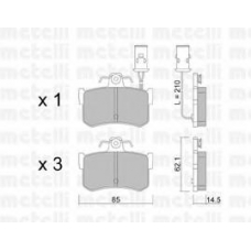 22-0691-0 METELLI Комплект тормозных колодок, дисковый тормоз