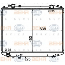 8MK 376 787-101 HELLA Радиатор, охлаждение двигателя