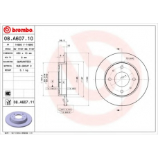 08.A607.10 BREMBO Тормозной диск