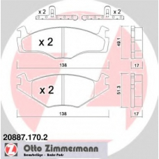 20887.170.2 ZIMMERMANN Комплект тормозных колодок, дисковый тормоз